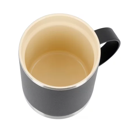 Thermobecher Asobu Ultimate Coffee Mug in Schwarz mit einem Volumen von 360 ml, ideal für unterwegs.