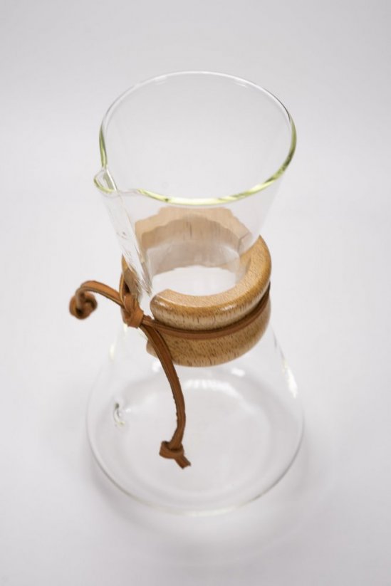 Chemex de vidrio para 3 tazas con accesorios de madera