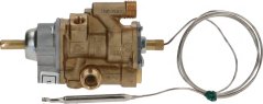 Thermostatesche Krunn mat messege Kierper, Well an enger Kapillar mat Sensor, Stutz op der Säit uewen