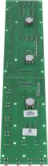 Displayplack 430x80 mm, Récksäit mat Lötpunkten a Komponenten, mat engem Codeetikett.