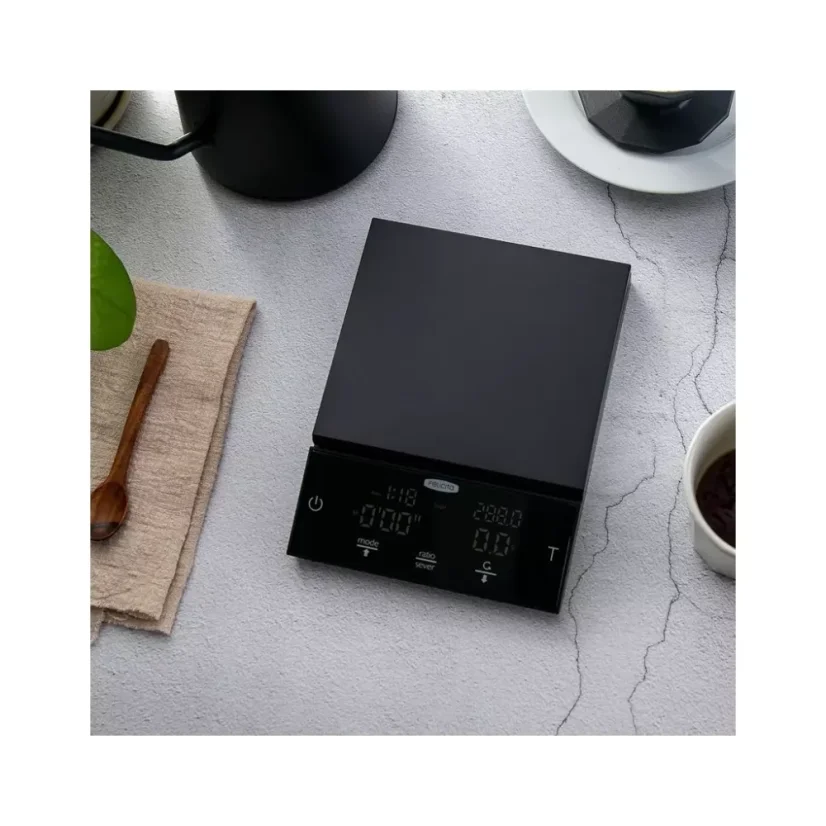 Digital scale for espresso preparation Felicita Parallel Plus black.