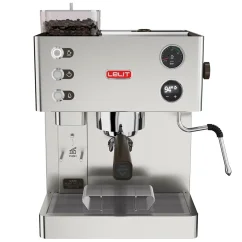 Machine à espresso Lelit Kate PL82T, idéale pour un usage domestique, équipée d'une fonction de nettoyage manuel.