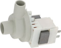 Elektresch Ofzuchspompel 902363, wäiss Plastikpompel mat zwee Uschlëss an enger elektromagnéitescher Spull.