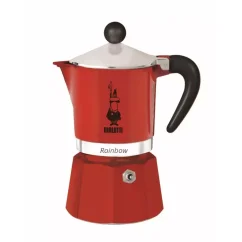 Bialetti Rainbow 3 red moka pot. Bialetti Rainbow 3 red moka pot.