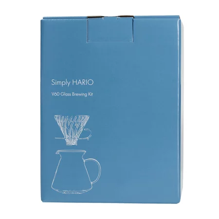 Glass dripper Hario V60 Glass Brewing Kit from Hario, ideal for brewing fresh coffee.