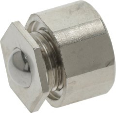 Vernickelt Diersperr a Sechskantform mat enger quadratescher Bréck an enger wäisser Kugel Vernickelt Diersperr a Sechskantform mat enger quadratescher Bréck an enger wäisser Kugel