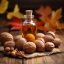 Fľaša 100% prírodného esenciálneho oleja muškátový oriešok od značky Pěstík, ideálna pre jesenné obdobie, 10 ml.