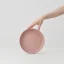 Elegant pink serving plate by Aoomi, ideal for presenting food at any celebration.