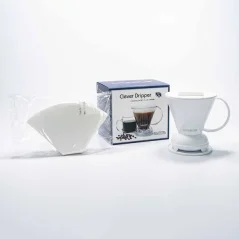 Clever Dripper in der Größe L mit einem Fassungsvermögen von 500 ml in hellem Weiß.