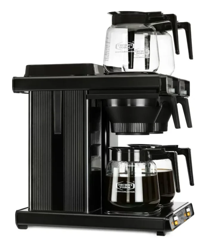 Profesionálny prekapávací kávovar so 4 kanvicami na kávu.
