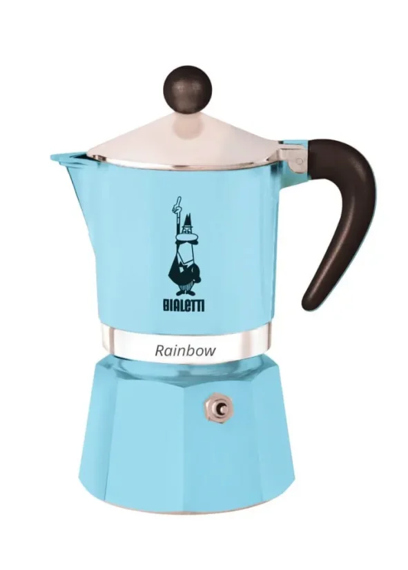 Cafetera Moka Bialetti Rainbow 1 en color azul.