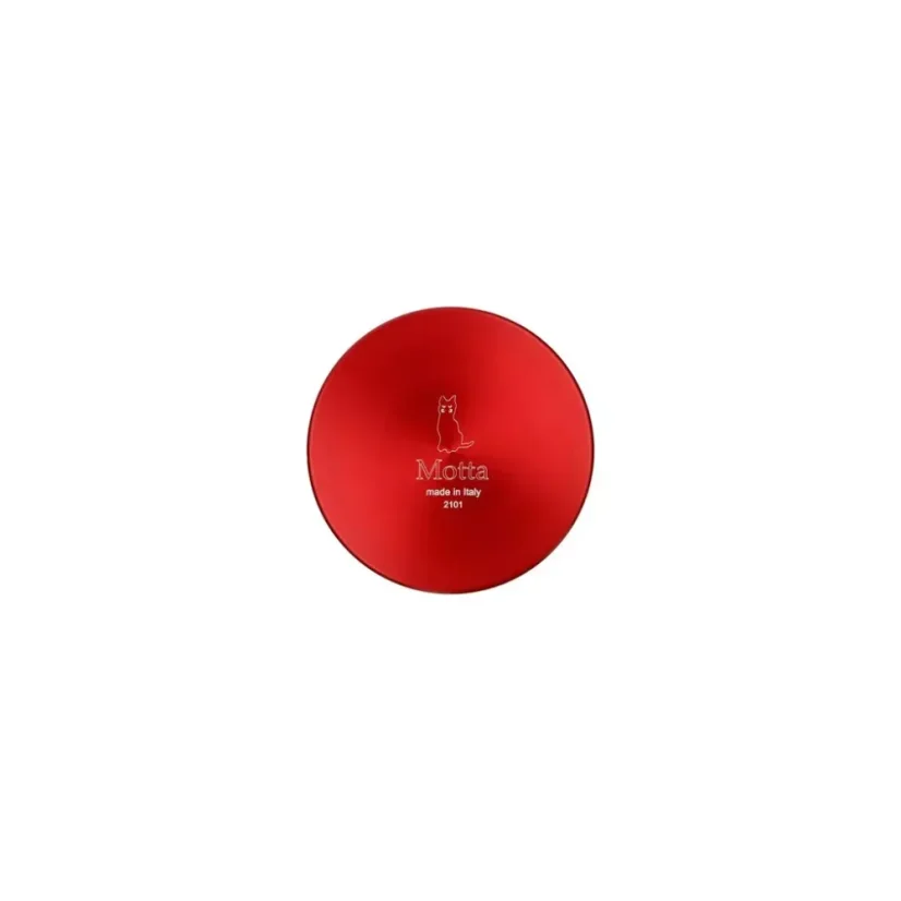 Distributor für Kaffee Motta Leveling Tool in Rot mit einem Durchmesser von 58,5 mm.