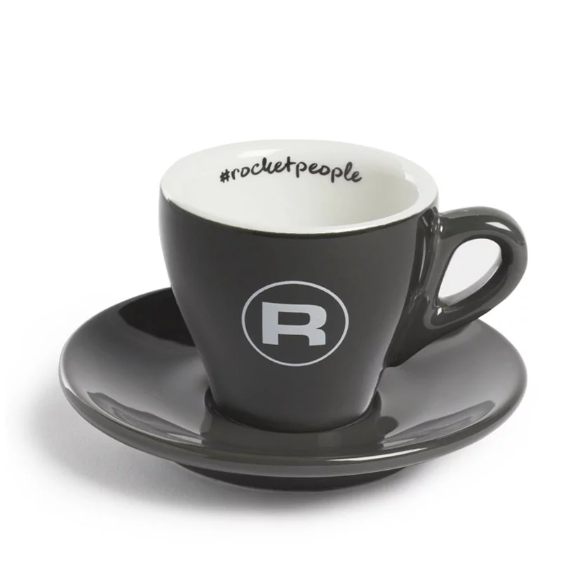 Cup with saucer rocketpeople 60 ml, dark gray