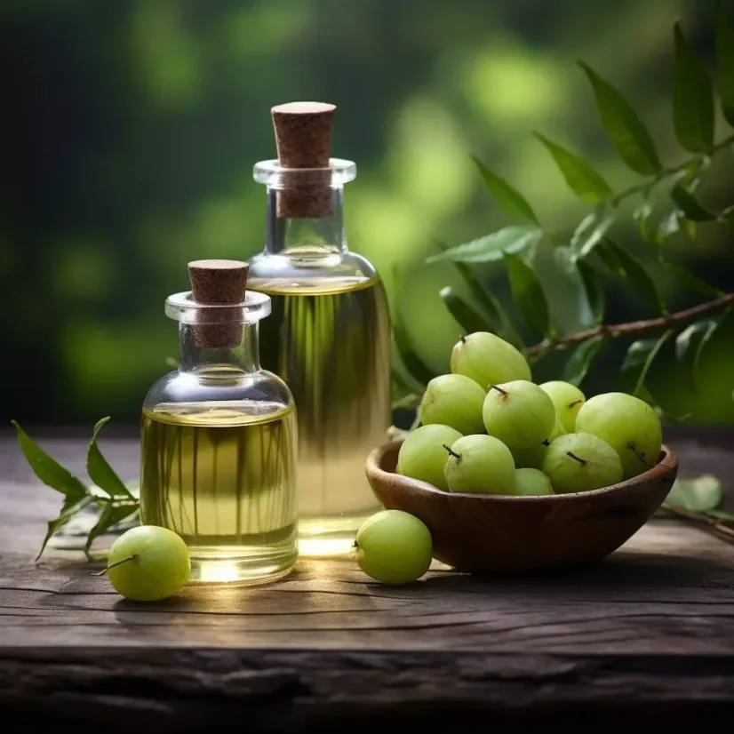 Essential oil Amla in a 10 ml bottle, perfect for hair care.