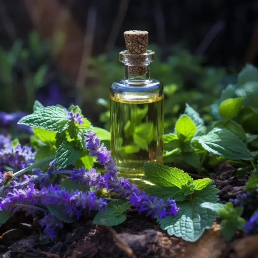 10 ml bottle of 100% natural essential oil with a floral aroma.