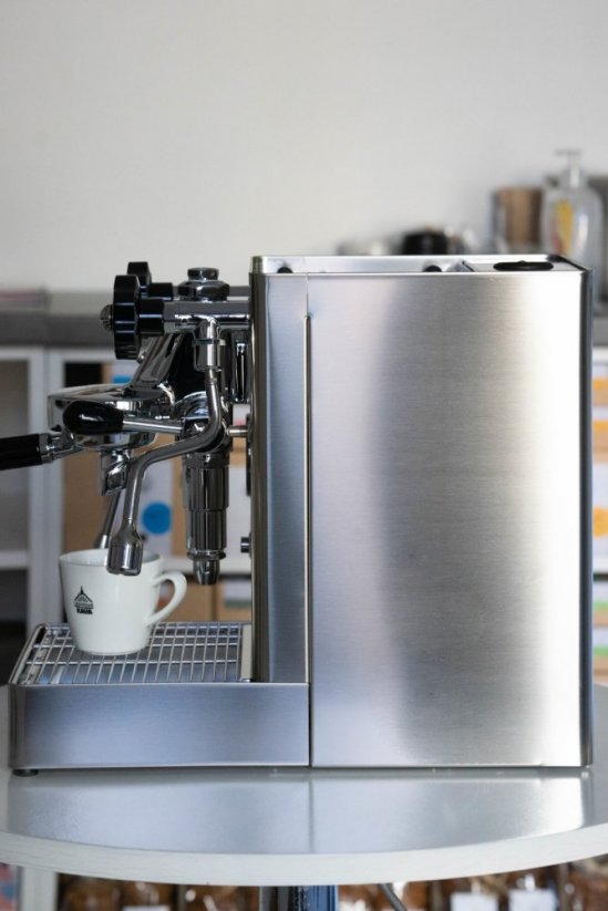 Side view of the Lelit Mara PL62X lever coffee machine.