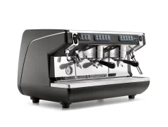 Black professional lever espresso machine Nuova Simonelli Appia Life 2GR, specialized in espresso preparation.