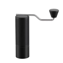 Black Timemore manual coffee grinder.