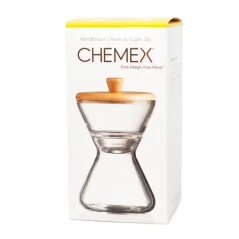 Emballage original d'un ensemble de pot à lait et sucrier de Chemex.