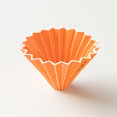 Origami keramický dripper M oranžový - japonský porcelán Mino