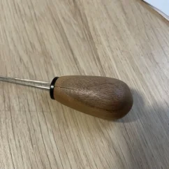 Detail of wooden handle.