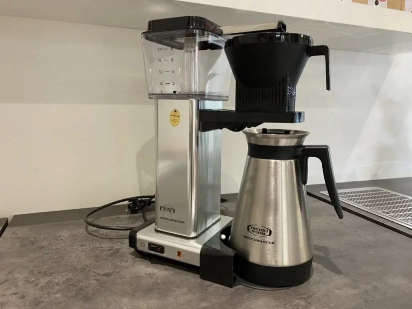 Silver Moccamaster KBGT 741 coffee brewer by Technivorm, used model.