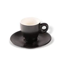 Giacinto cup with saucer, 65 ml, matte black