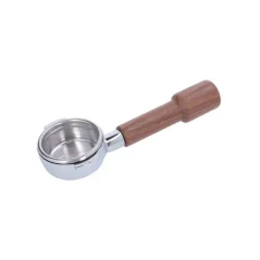 Tamper lourd 2 naked de 58 mm avec un manche en bois de noyer.