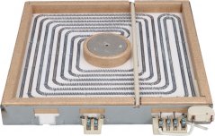 Stralungsheizung, 4000 W, 400 V, quadratescht Stralungsheizelement mat ziksakfërmegem Heizdraat an enger ronner Mëttelscheif