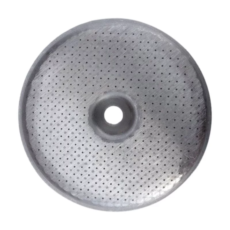 Douche Lelit argentée sur fond blanc