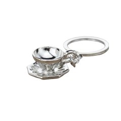A silver coffee cup keychain is the perfect gift for coffee lovers, adding a unique style to your keys.