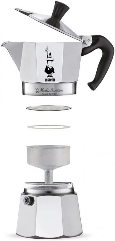 Moka kettle works on the simple principle of water pressure