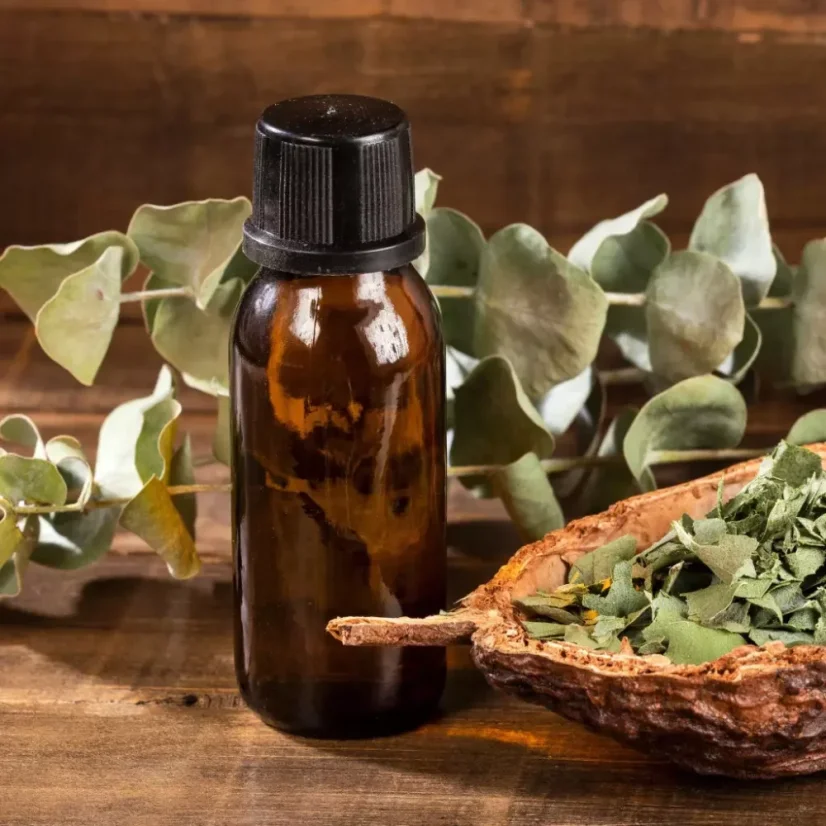 100% natural eucalyptus essential oil, certified organic, perfect for aromatherapy and refreshing the space.
