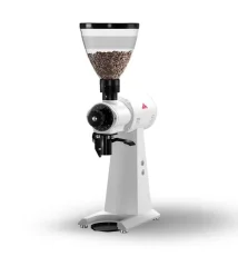 White professional Mahlkönig EK43 coffee grinder.