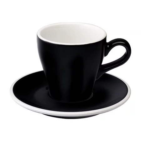 Loveramics Tulip - Cup and sauecr - Cappuccino 180 ml - Black