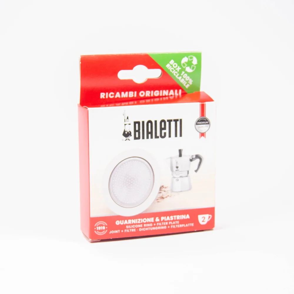 Bialetti Tätningar För Mokapanna 2 Aluminium - 3 Tätningar + 1 Sil