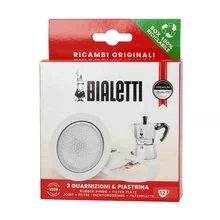 Bialetti Tätningar För Mokapanna 12 Aluminium - 3 Tätningar + 1 Sil