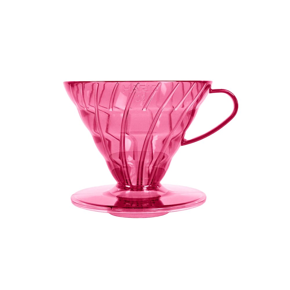 Hario V60-02 gocciolatore in plastica rosa trasparente