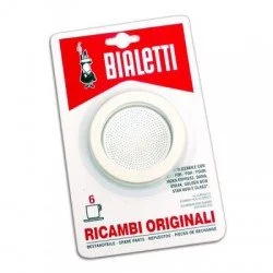 Bialetti Tätningar För Mokapanna 6 Aluminium - 3 Tätningar + 1 Sil