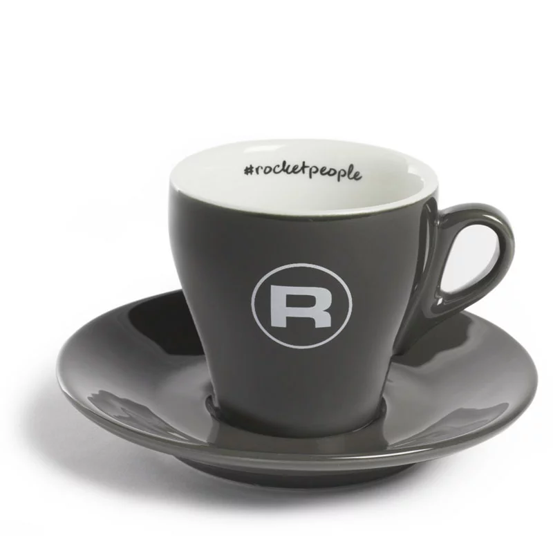 Tazza Rocket Espresso con piattino rocketpeople 180 ml, grigio scuro